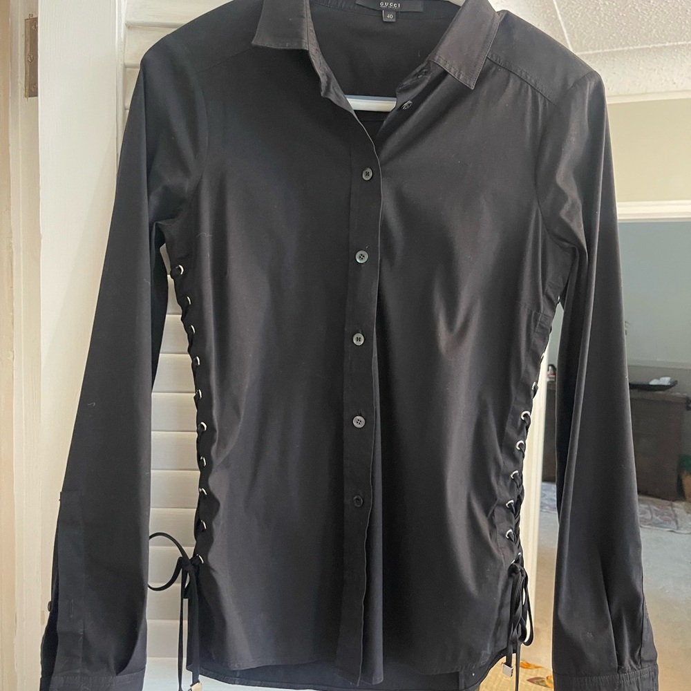 Gucci Black Shirt with Elegant Detailing